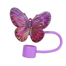 Couvercle de paille papillon, couvercle de cuisine hermétique, violet, plastique