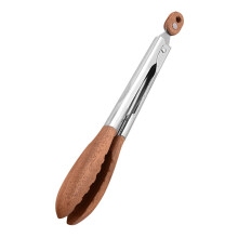 Pinze da cucina in legno di noce con punte in legno, pinze per servire e per insalata, pinze per buffet e per grigliare, ideali per girare gli