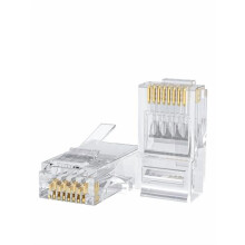 Cat6RJ45-Stecker, 10er-Packung, Ethernet-Kabel-Crimpverbinder, UTP-Netzwerkstecker für Massivdraht und Standardkabel, transparent