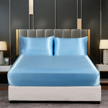 Satin-Seiden-Bettwäsche, tiefe Taschen, Einzel-, Doppel-, Queen- und Kingsize-Bett, Matratzenbezug aus Baumwolle, weich
