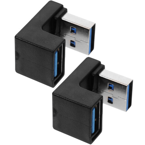 Συσκευασία 2 θηκών USB με προσαρμογέα βύσματος δεξιάς γωνίας 90 μοιρών, αξεσουάρ