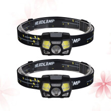 GOOHOCHY USB újratölthető XPE COB LED fejlámpa kempingezéshez mozgásérzékelővel, fekete műanyag poliészter, 3 fénymód