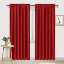 Blackout Curtains for Living Room & Bedroom – Thermal Insulated, Energy Saving, Noise Reducing, Red, 70"x84", Set of 2, Rod Pocket