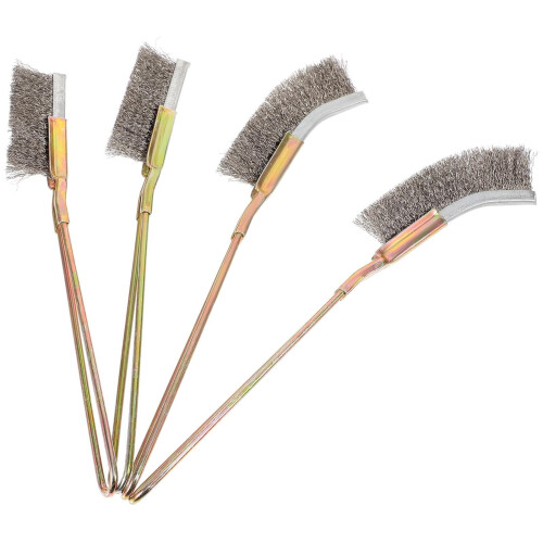 Conjunto de 4 escovas de arame para limpeza de cantos e ranhuras em aço inoxidável. 5 x 0,98 polegadas