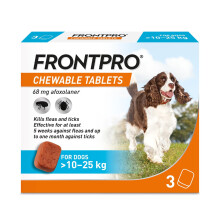 FRONTPRO Chewable Tablets Flea & Tick Treatment for Dogs 3 Pack (10-25kg)