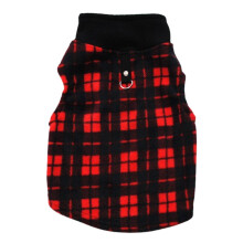 Hundebekleidung, atmungsaktive Hundejacke, praktisches und modisches, kuscheliges und warmes Hunde-Sweatshirt, Schwarz/Rot, XXXL