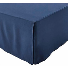 Jupe de lit plissée légère, taille King, bleu marine, unie