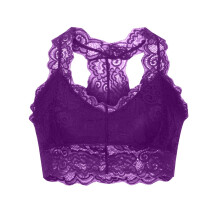 Sujetadores de mujer, tops de tallas grandes, tops sin aros, lencería de encaje con escote en V.