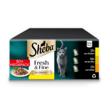 Sheba Cat Wet Food - Fresh and Fine - Cat Pouches Poultry in Gravy - 50 x 50 g P