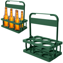 Suporte dobrável para 6 garrafas de cerveja com alça.