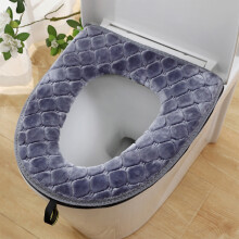 Housse de siège de toilette d'hiver douce et duveteuse en polyester (1 pièce)
