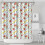 Cortina de chuveiro com estampa floral, 84x72 polegadas, com 12 ganchos. 1