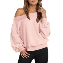 Sudaderas de otoño para mujer, cuello redondo, manga larga, estilo casual, ligeras, de color liso.
