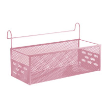Hängender Aufbewahrungskorb aus Metall fürs Bett – Rosa