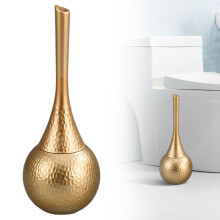 Juego de cepillo de inodoro oculto, elegante decoración de baño martillada con base anti-protección y limpieza de 360, accesorios modernos para