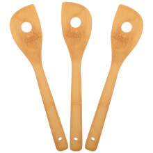 Houten menglepel met gat, 30 cm