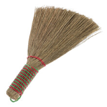 1Pack Handheld Whisk Broom for Sweeping Floor and Sticking Hair Multi Color Straw and Bamboo