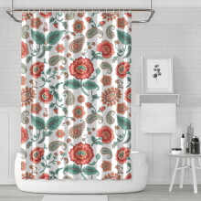 Duschvorhang mit Blumenmuster, 72 x 72 Zoll, mit 12 Haken