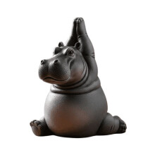 Statuetta in resina di ippopotamo yogi, decorazione umoristica per la scrivania, 1 pezzo