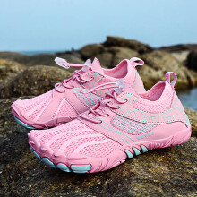 Girls Boys Sneakers Closed Toe Non Slip Lace Up Barefoot Sports Water Shoes Toddler Classic Party Sneaker,Pink,10.5-11 Years
