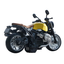 Modello di motocicletta in lega Pull Back 1:12 con luci e musica Giallo Nero