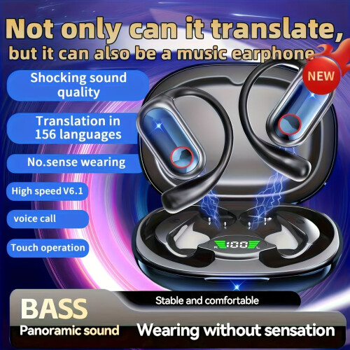 Cluasáin Gan Sreang WISEZONE Oscailte le Bluetooth 5.4