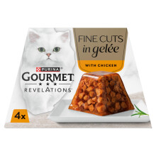 GOURMET Revelations Fine Cuts in Jelly Chicken Wet Cat Food 4x57g (Pack of 6)