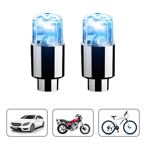 Blå LED-cykelventillampor 2-pack