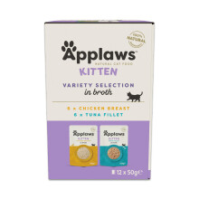 Applaws Natural Kitten Wet Food, Multipack Kitten Chicken and Tuna Selection in Jelly Pouch, (12 x 50g Pouches)