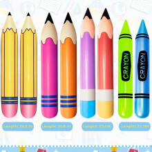 Lot de 8 ballons gonflables géants en forme de crayons, 4 modèles, multicolores, crayons jumbo de 68 cm pour la rentrée scolaire et les