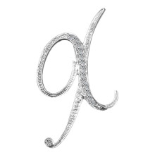 1 Broche Unissex com Letras do Alfabeto Inglês AZ em Strass