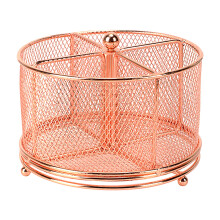 Bestikkholder i metall i roségull med 360 rotasjon og 4