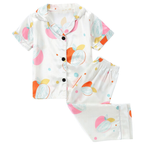 Piger silke satin pyjamassæt 2 dele