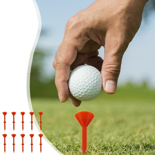 10 stk. uknuselige golftees i plast – lavfriksjon,