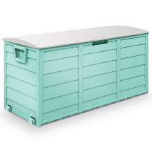 Coffre de jardin de 284 litres (75 gallons) – Bac de rangement étanche et verrouillable en résine pour coussins, accessoires de piscine,