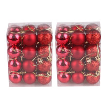 Christmas Decorations Clearance! 48PC Shatterproof 30mm Red Baubles for Tree – Compatible with All Trees