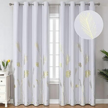 Light-Filtering Curtains Greyish White 52x102 Inch Gold