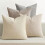Christmas Throw Pillow Covers Beige Brown Chenille 4-Pack 1