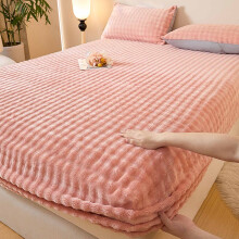 Drap-housse rose en velours peluche (taille Queen uniquement), polaire douce et duveteuse avec poches profondes, 180 x 200 cm, compatible avec les