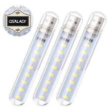 3 ks malé nočné svetlo USB LED lampa s jednoduchým nabíjaním pre vnútorné a vonkajšie použitie