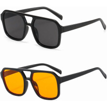 Γυαλιά ηλίου Retro70s Square Aviator για γυναίκες και άνδρες, vintage ορθογώνια γυαλιά ηλίου με