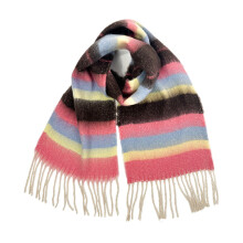 Cachecol feminino de lã de comprimento médio, quente e aconchegante para o frio, elegante azul nº 3, tamanho único, combina com todos os looks.
