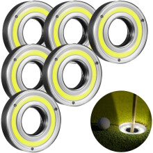 6-Pack Glow-in-Dark Golf Hole Lights, Compatible with Disc Golf & Night Putting Cups