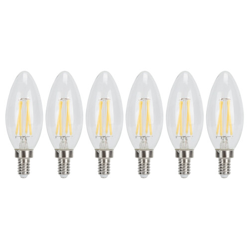 6-pak LED-kertepærer C35, E14-fatning, 4W4000K