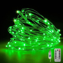 USB LED tündérfények, 32,8 láb / 100 LED, 8 üzemmód + időzítő + távirányító, zöld vezeték — USB áramforrásokkal kompatibilis