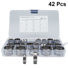 42 abrazaderas de manguera de acero inoxidable para tuberías, color plata.