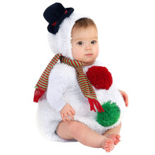 Baby Jungen und Mädchen Langarm Weihnachts-Schneemann-Hoodie-Strampler + Schal-Set Lustiger, süßer Jumpsuit Kleidung