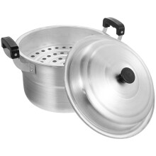 cooking steamer pots aluminum boiling pot silver dual handles kitchen use 1Pack