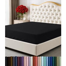Drap-housse King - Drap de fond - Poche profonde - Microfibre douce - Résistant au rétrécissement et à la décoloration - Entretien facile - 1