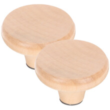 Sturdy Beige Wood Pot Lid Handles Universal Replacement for Home 2Pcs